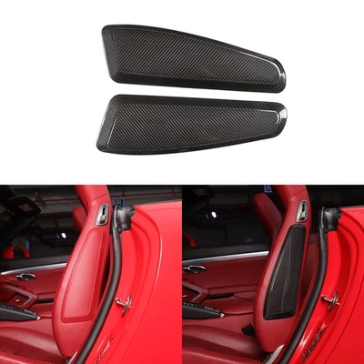 Juego de cubierta de panel lateral de asiento de fibra de carbono real para Porsche 718 911 2015-2020 Foto 1 de 4