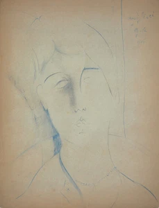 Amedeo MODIGLIANI: Portrait von Angela - Lithographie signiert - Bild 1 von 5