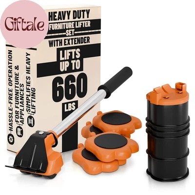 Furniture Lifter Tool with 4 Appliance Rollers 660 Lbs - Furniture Lifters for H - Image 1 of 4