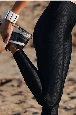 Koral Night Game High-Rise Legging Black Jacquard Small A001281 - Image 1 of 4