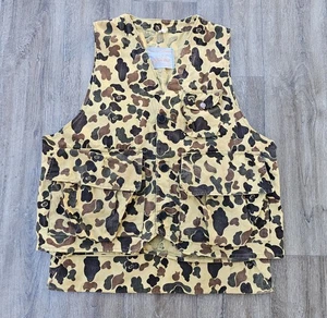 Vintage Storm Pruf Mens Sz Med Hunting Vest Camo 100% Cotton - Picture 1 of 13