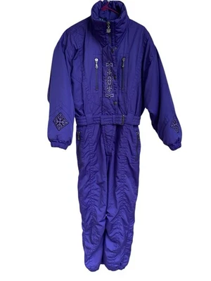 De colección 1980 Kaelin Mujer Púrpura Una Pieza Traje de Esquí Traje de Nieve Talla 12 Estilo 5034 Foto 1 de 4