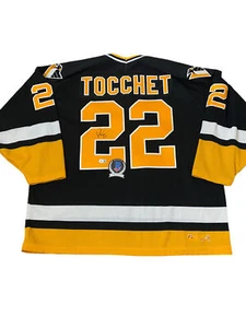 RICK TOCCHET SIGNED PITTSBURGH PENGUINS CCM JERSEY BECKETT BAS COA AC62270 - Picture 1 of 5