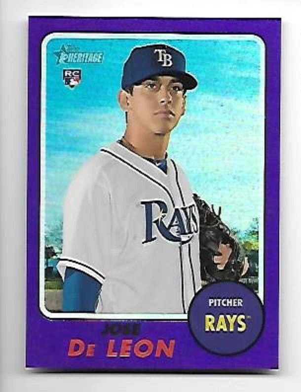 JOSE DE LEON 2017 TOPPS HERITAGE CHROME PURPLE REFRACTOR #THC-642 TAMPA BAY RAYS - Image 1 of 1