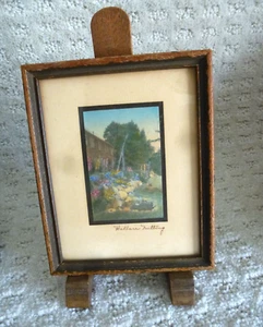 WALLACE NUTTING Miniature Hand Colored PHOTOGRAPH Hand Tinted SIGNED - Picture 1 of 6
