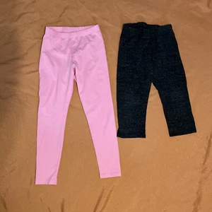 Pink Thereabouts Leggings Girls 7/8 & SO Favorite Capri Gray Leggings Girls 8 - Picture 1 of 7
