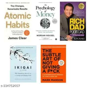 5 Books Set Combo Set Atomic + Psychology + Rich dad + Ikigai + Subtal art - Picture 1 of 5