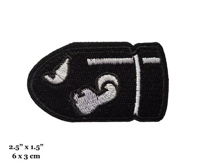 Super Mario Bullet Bill Embroidered Iron On Patch - Image 1 of 2
