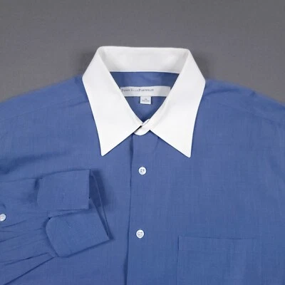 Perry Ellis Portfolio Men's Sky Blue White Collar Dress Shirt Blue Size 16-32/33 - Image 1 of 4
