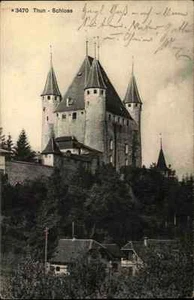 Thun Kanton Bern mit Stempel Thun Bahnhof 1913 gelaufen Blick auf das Schloß - Picture 1 of 2