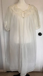 Abito vintage Seamprufe Avorio Nylon Doppio Strato Due Bottoni Fiocco Anteriore Posteriore - Foto 1 di 10