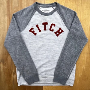 ABERCROMBIE & FITCH SPELL OUT PULLOVER SWEATSHIRT Men’s sz M Heather Gray - Picture 1 of 7
