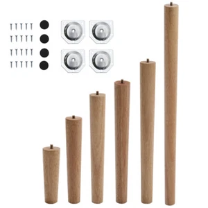 4xWood Cabinet Legs Chair Stool Table Foot Furniture Leg Sofa Feet W/ Accessorie - Picture 1 of 44