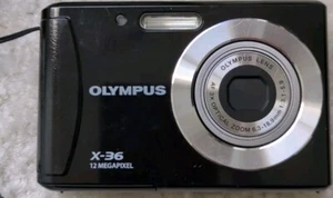 Olympus Digital Camera X-36 12.0MP Black With Charger And Charging Cable Tested - Picture 1 of 6