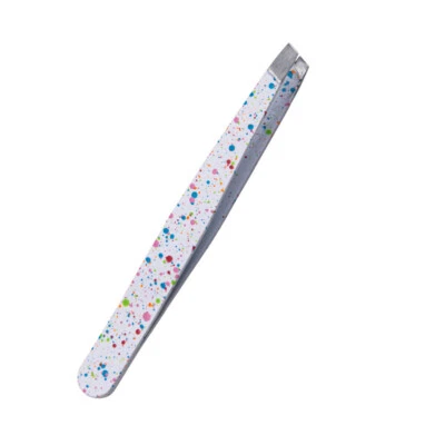 Pinzas profesionales de acero inoxidable para cejas inclinadas punta plana cabello belleza pinza L Foto 1 de 4