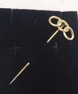 FABULOUS ANTIQUE 9CT GOLD TESTED STICK PIN CRAVAT PIN SEED 3LINKS C 1900 - Picture 1 of 4
