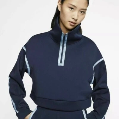 NIKE Women's CIty Ready 1/4 Zip Tech Pack Fleece Cropped Pullover Size S - Image 1 of 4