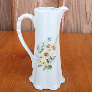 Brocca alta blu vintage con motivo floreale - Foto 1 di 6