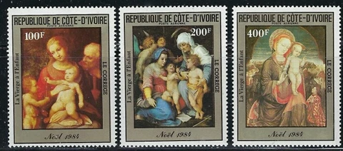 Ivory Coast C90-92 MNH 1985 Christmas (an2985) Cover