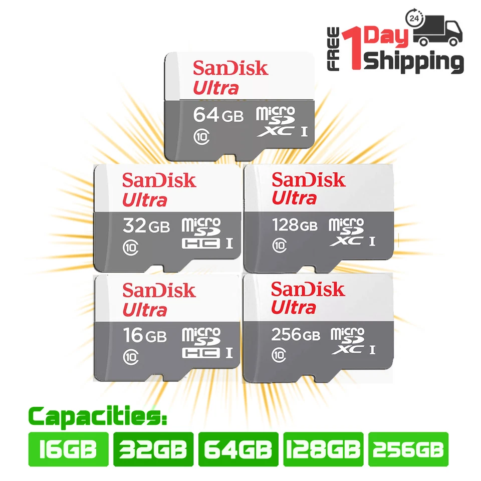 SanDisk Micro SD Card Ultra 16GB 32GB 64GB 128GB Class 10 TF for Smartphones - Image 1 of 1