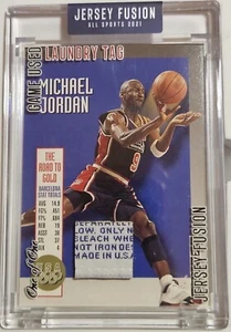 2021 JERSEY FUSION Michael Jordan GAME USED LAUNDRY TAG 1/1 - Picture 1 of 11