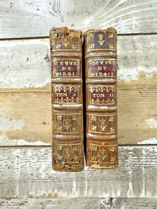 1596 Antique French Virgil Books "Oeuvres de Virgile" Small, Excellent Binding - Picture 1 of 12
