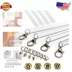 Translucent Acrylic Curtain Pull Wands - 4 Pack, 36 Inch Versatile Solution - Picture 1 of 8