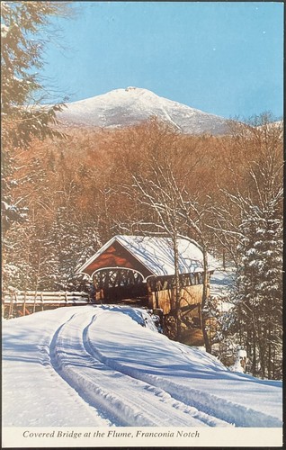 FRANCONIA NOTCH, NH. C.1965 PC.(N38)~VIEW OF COVERED BRIDGE AT THE ...