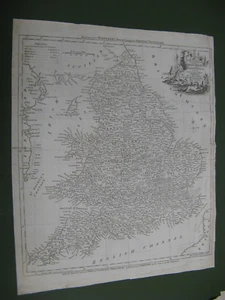 100% ORIGINAL ENGLAND AND WALES MAP BY WALPOOLE/KITCHIN C1784 LOW UK POST - Picture 1 of 1