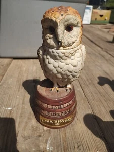 EZRA BROOKS Porcelain Collector Series Liquor Bottle Barn Owl Decanter Old Ezra - Picture 1 of 11
