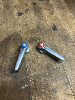 Vintage Old H C Hot Cold Bathroom Sink Faucet Brass Handles Set Pair Parts USA - Image 1 of 4