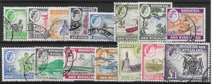 RHODESIA & NYASALAND SG18/31 1959-62 DEFINITIVE SET USED - Picture 1 of 1