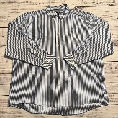 Cutter & Buck Blue & White Striped Button Down Dress Shirt Men's Size XXL - Image 1 of 4
