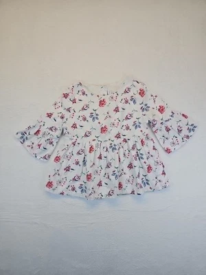 Blusa Janie And Jack Niñas Manga 3/4 Floral Algodón Peplum 8 Foto 1 de 4