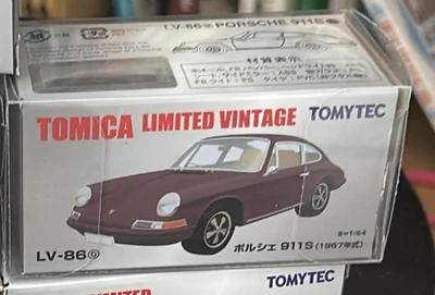 Tomica Limited Vintage Lv-86G Porsche 911S Red Brown 1967 Style, Boxed, Rare - Image 1 of 4