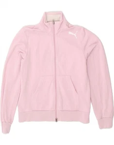 PUMA Girls Graphic Tracksuit Top Jacket 14-15 Years 2XL  Pink Cotton UQ03 - Picture 1 of 4