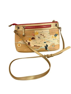 Spartina 449 Texas Crossbody Bag With Map Print Design & Adjustable Strap - Image 1 of 4