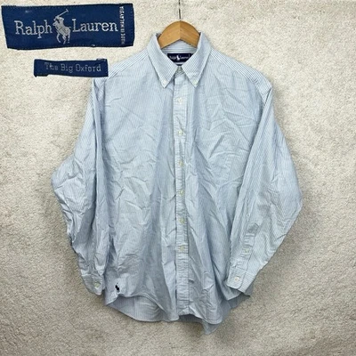 Vintage 90’s Ralph Lauren Mens The Big Oxford Striped Pocket Button Down Shirt M - Image 1 of 4
