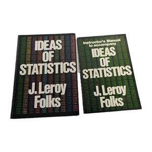 Ideas Of Statistics & Instructors Manual By Jerry Folks *RARE* Homeschool Book - Picture 1 of 4