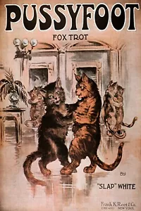 Póster de colección Pussyfoot Foxtrot Dance Gats salón baile gato reproducción envío/devolución GRATIS - Imagen 1 de 1