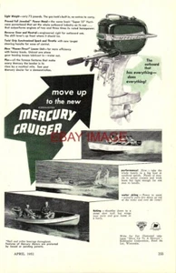 1953 Reklame für Merkur "Kreuzfahrer" Boot Außenborder Original Print Ad 735C - Bild 1 von 1