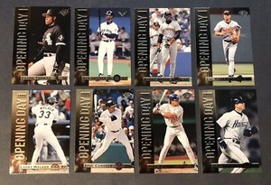 1995 Donruss Leaf Opening Day 8 Card Set - Griffey, Bonds, Ripken, Piazza NrMt+