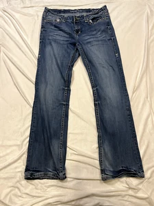 Cowgirl Tuff Jeans Women Size 14 Let Er Buck Denim No Pockets. - Picture 1 of 11
