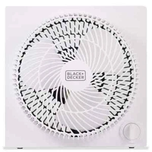 9" Stand Alone, Frameless Box, Desk/Table Fan in White - Picture 1 of 8