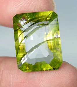 12.85 Ct Natural Rutile-Sunstone Attractive Emerald Cut Loose Gemstone 14x11 mm - Picture 1 of 8