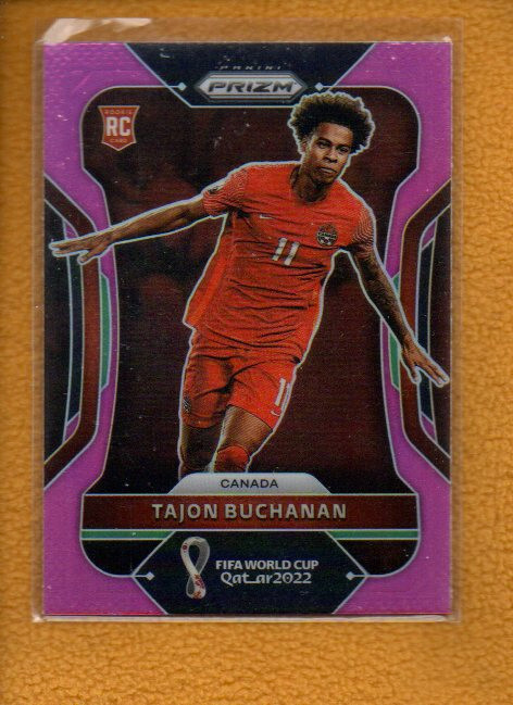 Tajon Buchanan 2022 Panini Prizm World Cup Rookie Prizms Pink RC #54 Canada