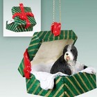 Bearded Collie Dog Green Gift Box Holiday Christmas ORNAMENT