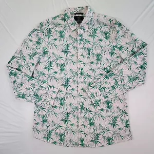 1901 Mens Hawaiian Shirt Large Button Up Trim Fit Long Sleeve Fairview Wash Palm - Picture 1 of 13