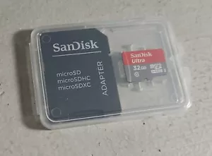 SanDisk Ultra Micro SDHC 32GB Memory Card & Adapter w/Plastic Case/Open Box - Picture 1 of 1
