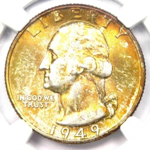 1949-D Washington Quarter 25C - Certified NGC MS68 - Rare in MS68 - $4,500 Value - Picture 1 of 4